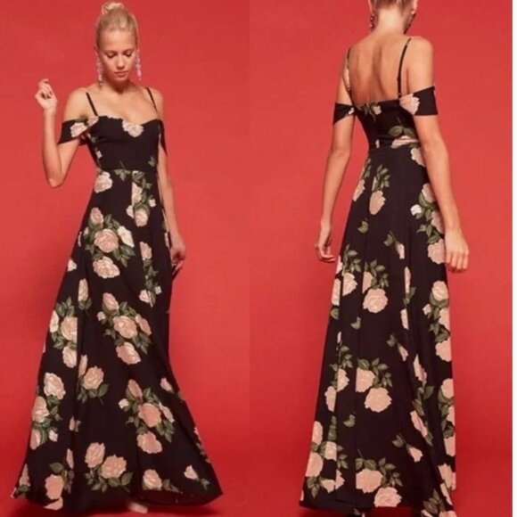 Reformation Poppy Long Dress Sweetheart Dress Size 2 - Picture 8 of 8